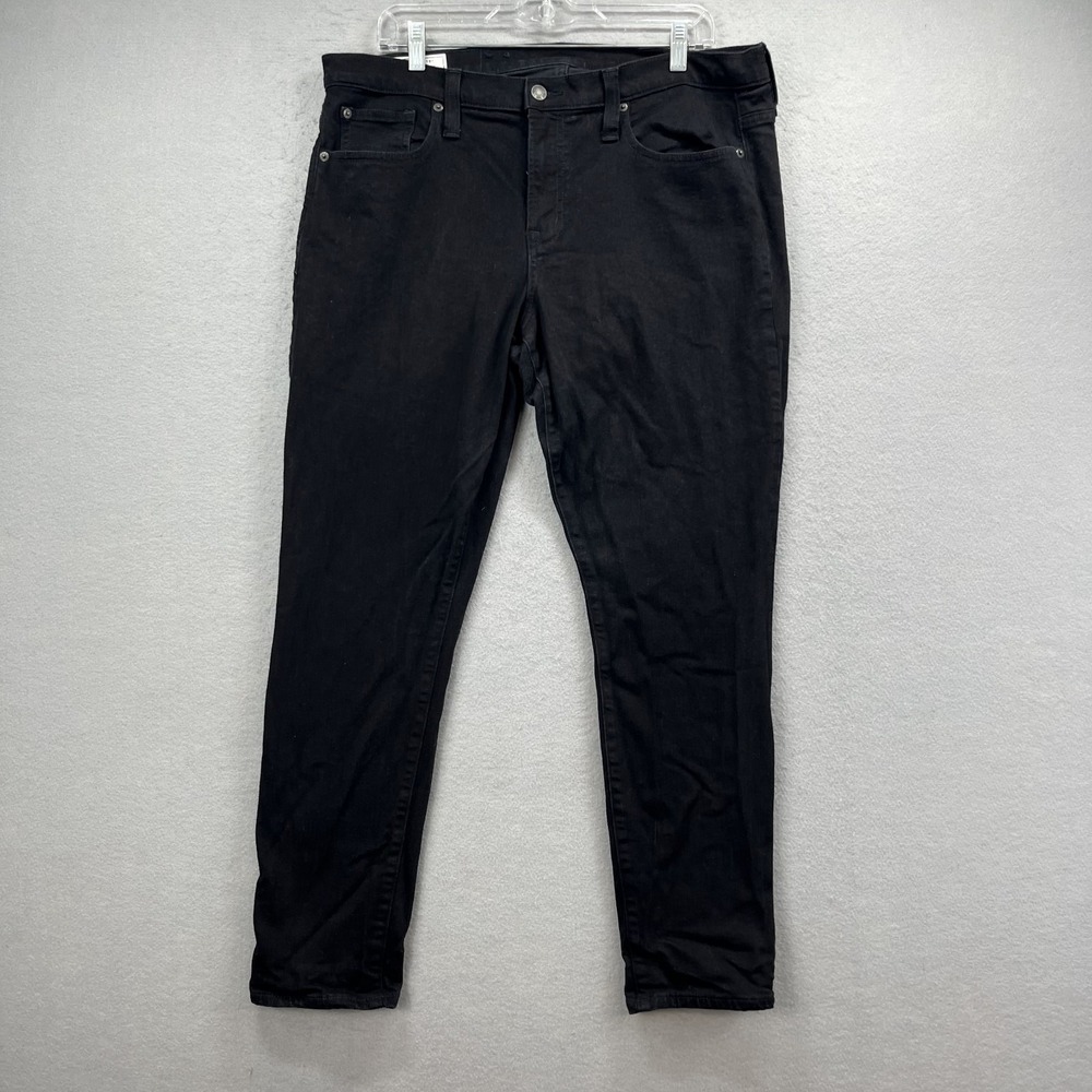 GAP Jeans Womens 36x27* Black Denim Pants True Skinny Mid Rise Stretch Classic